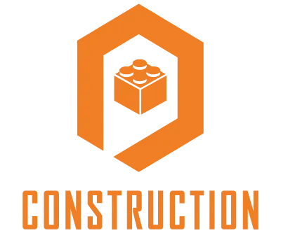 Logo orange représentant une brique de construction stylisée à l'intérieur d'une forme hexagonale avec le mot « CONSTRUCTION » en lettres majuscules en dessous.

Description générée par IA