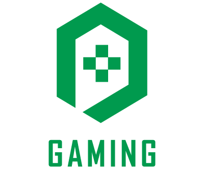Logo vert et blanc représentant une maison stylisée avec une croix au centre et le mot "GAMING" en dessous.

Description générée par IA