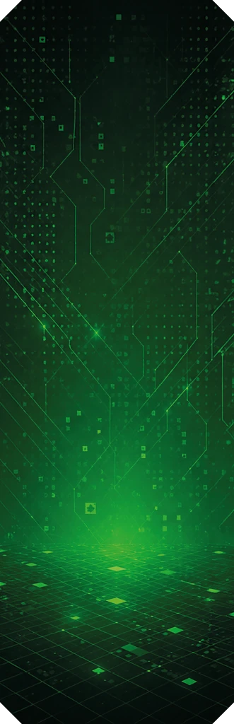 Un fond numérique vert avec des motifs de circuits électroniques lumineux et des lignes géométriques évoquant la technologie et le futur.

Description générée par IA