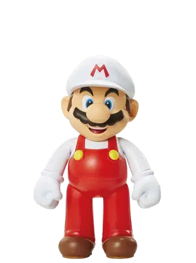 Un personnage de jeu vidéo en tenue rouge avec une salopette, un chapeau blanc marqué d'un M rouge, des gants blancs et des chaussures marron.

Description générée par IA