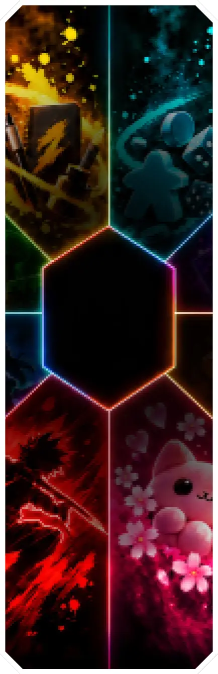 Un collage coloré divisé en six sections avec des personnages et des éléments de jeux vidéo stylisés sur un fond noir.

Description générée par IA